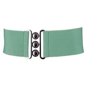 - Wide Waist Elasticated Woman Belt Made In France, Gloria - Gray Green🥰